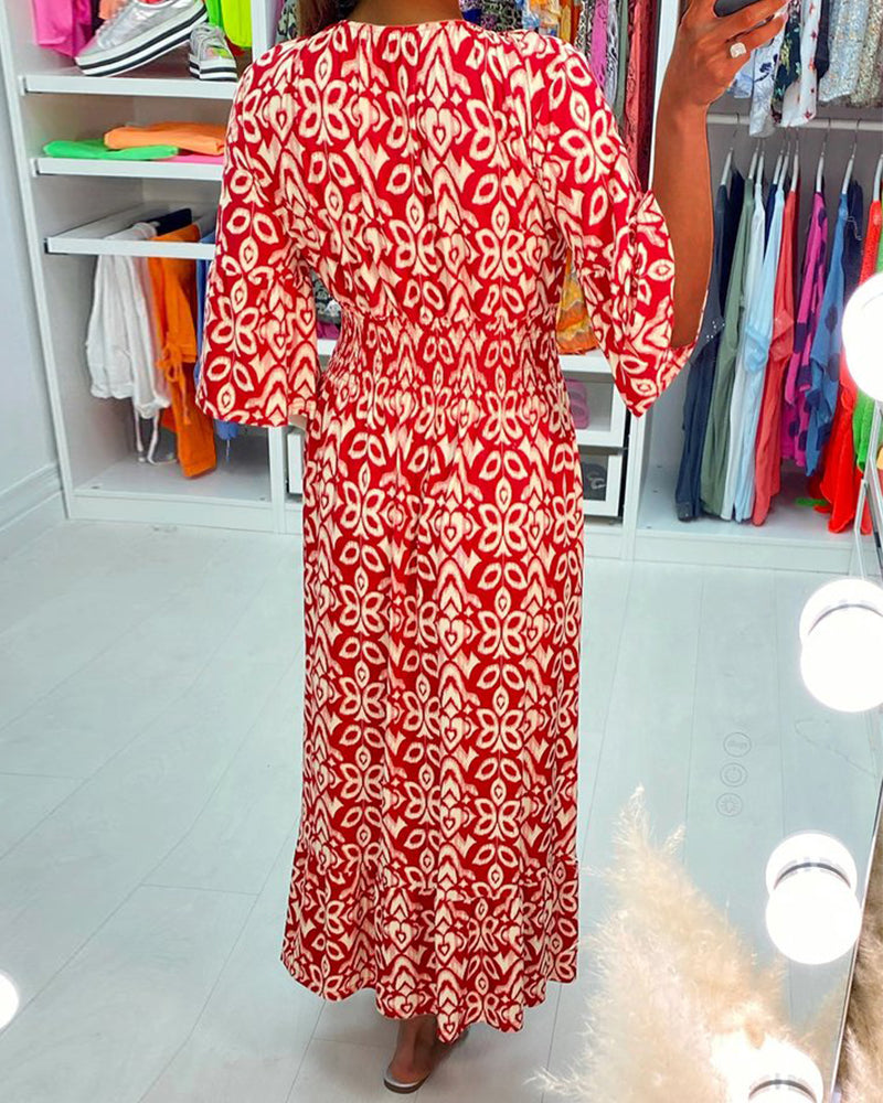 Élina™ | Robe Maxi Élégante Avec Imprimé
