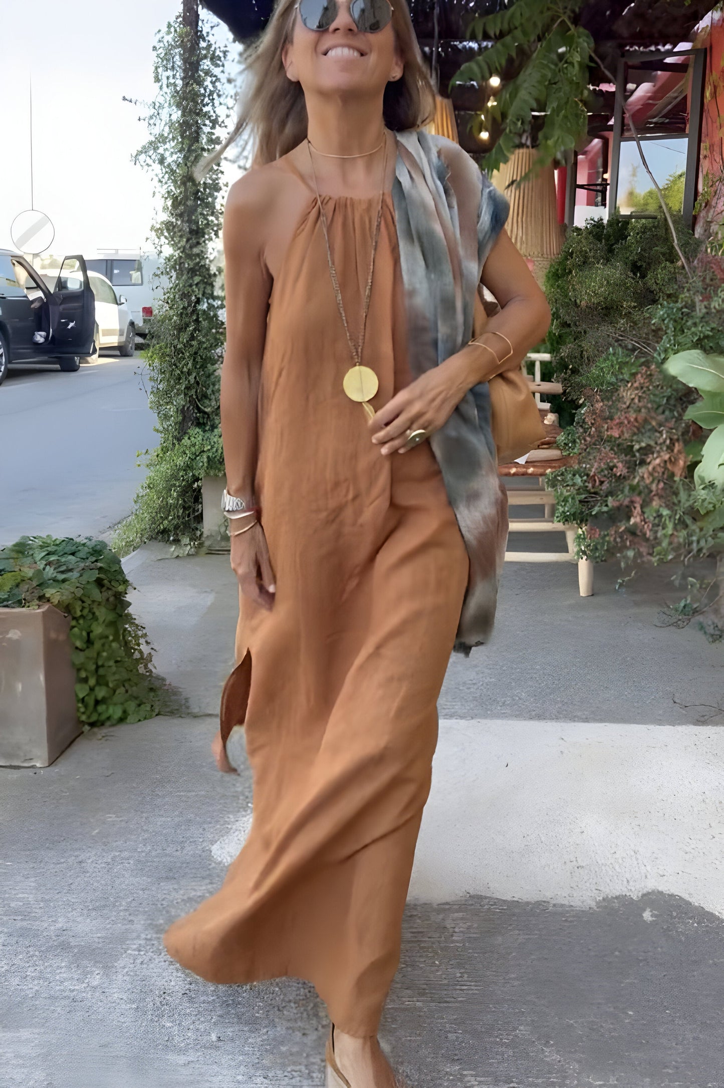 Elina™ | Robe Halter Aérée en Mélange de Coton