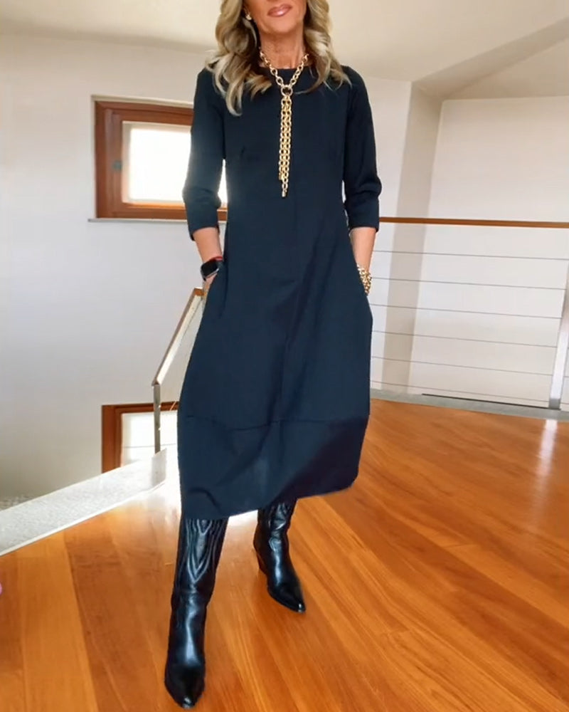 Élodie™ | Robe Élégante Unie