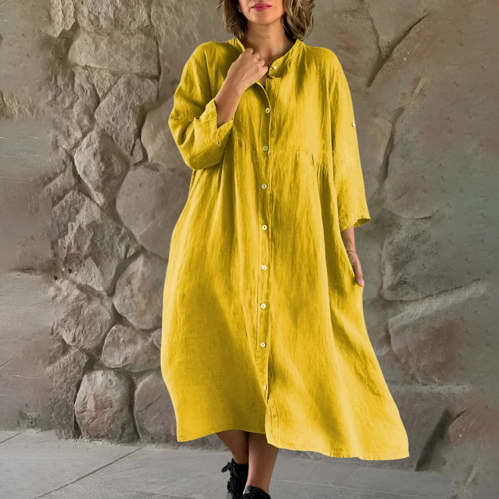 Isa™ | Robe chemise en coton-lin