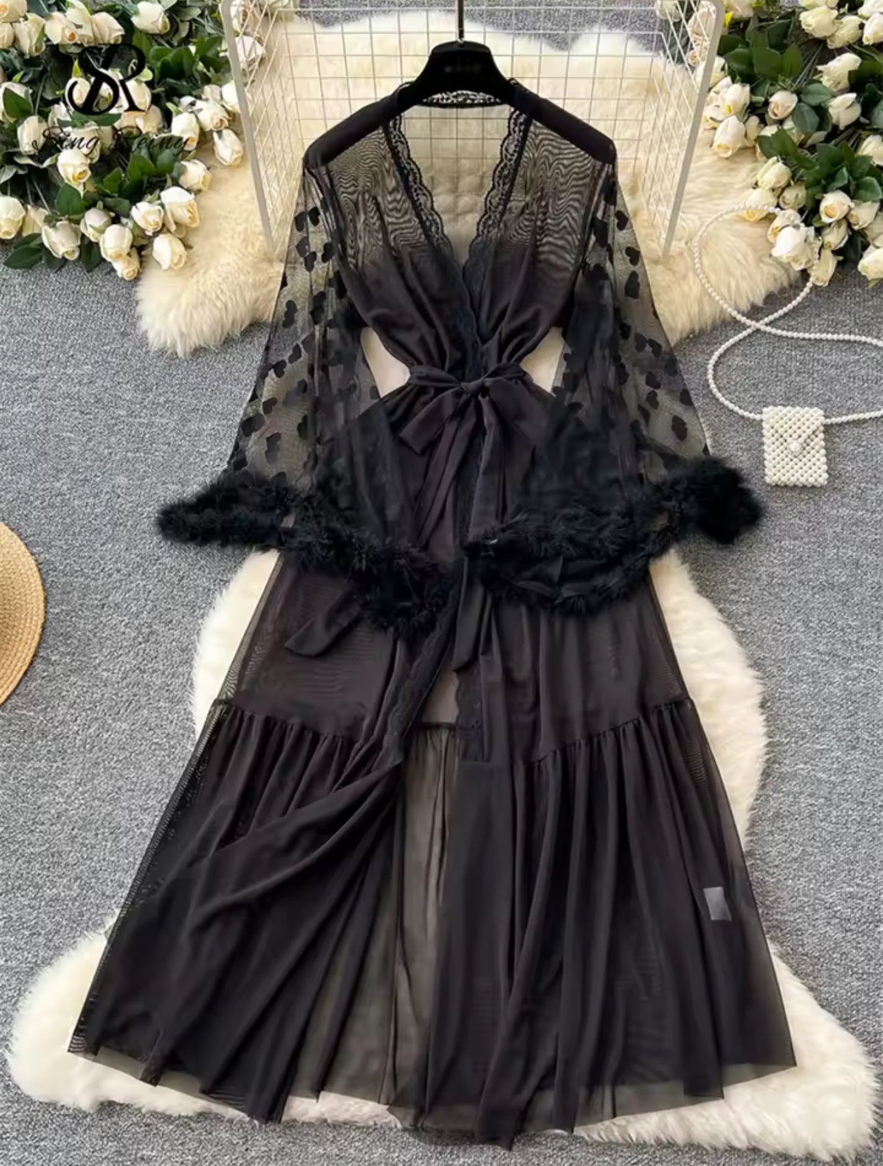 Keira™ | Kimono en Dentelle Transparente