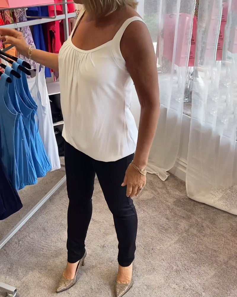 Estelle™ | Top en coton plissé