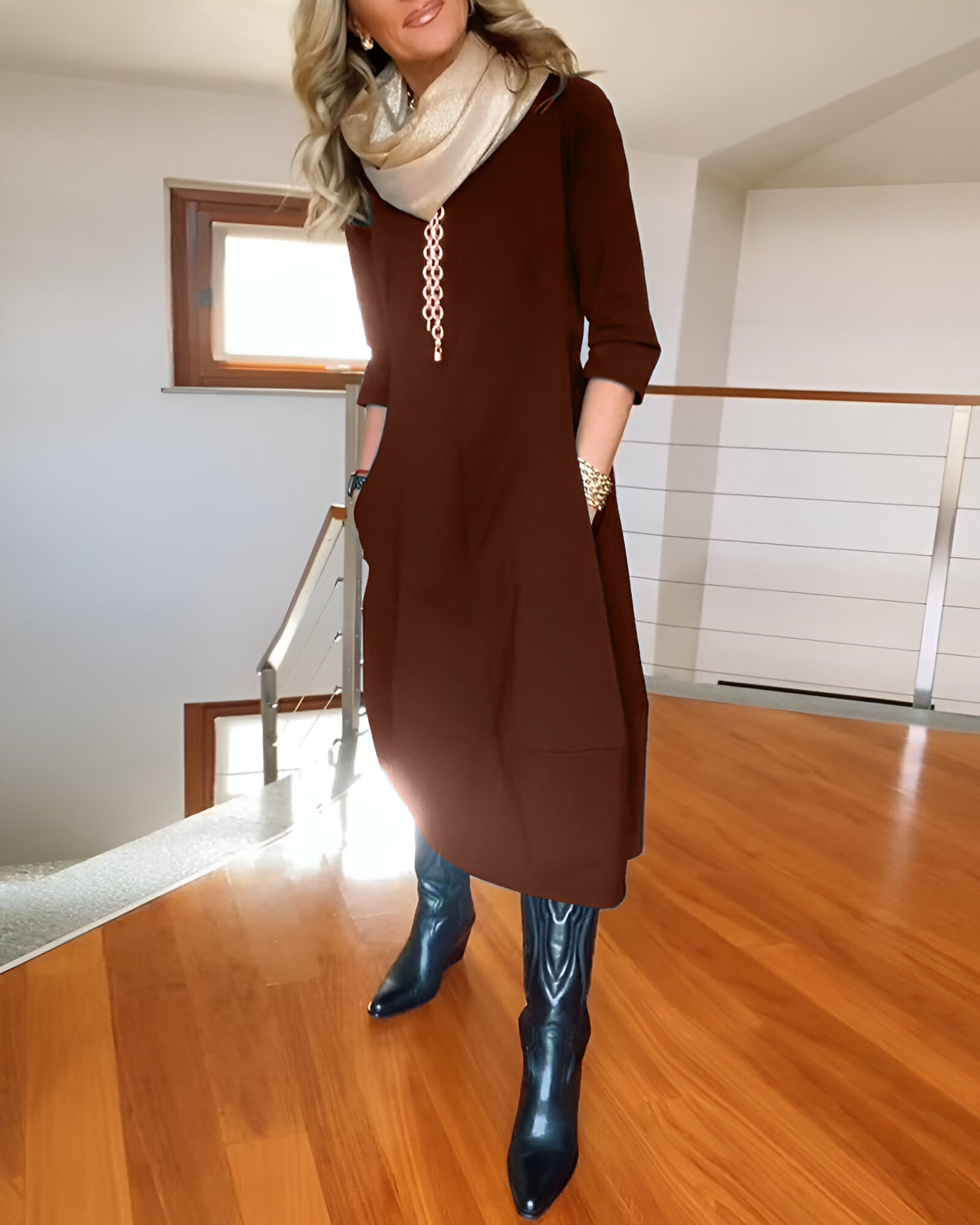 Élodie™ | Robe Élégante Unie