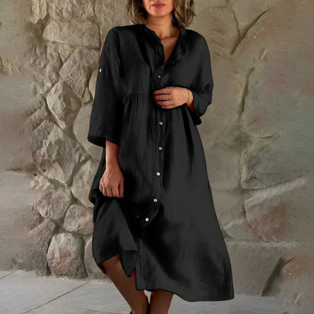 Isa™ | Robe chemise en coton-lin