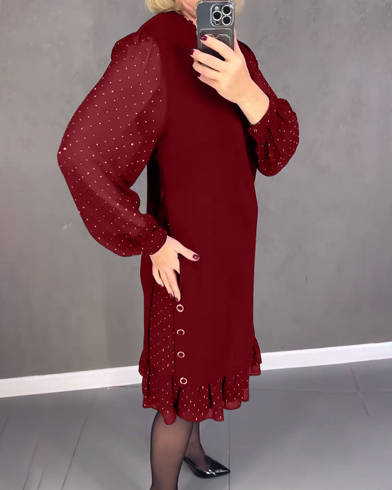 Gisèle™ | Robe élégante à manches longues et à pois