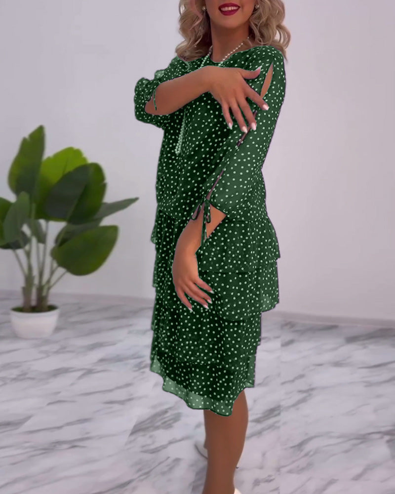 Vérène™ | Robe à Pois Élégante et Superposée