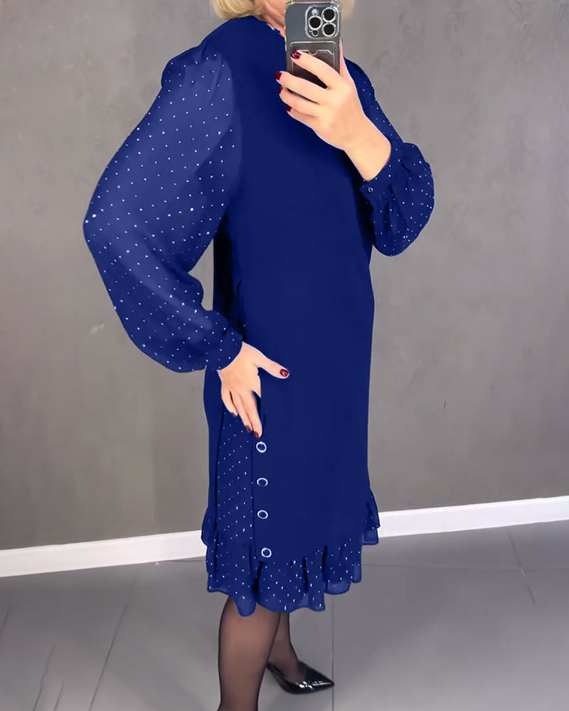 Gisèle™ | Robe élégante à manches longues et à pois