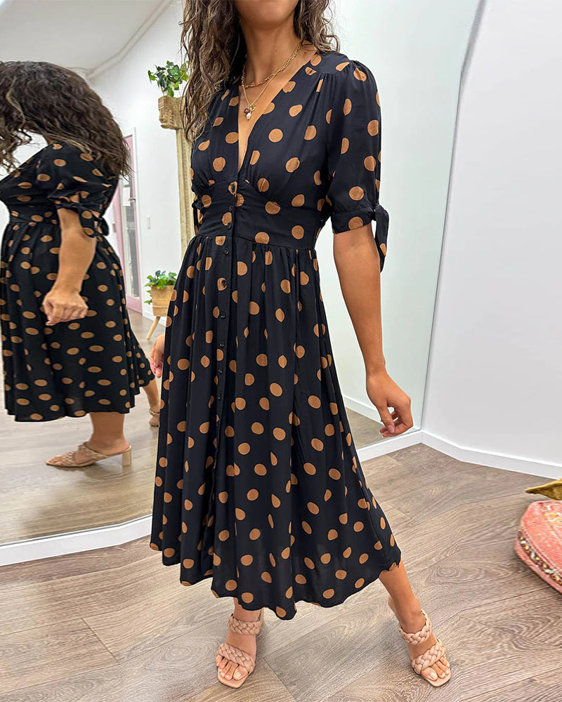 Monique™ | Robe Élégante à Pois