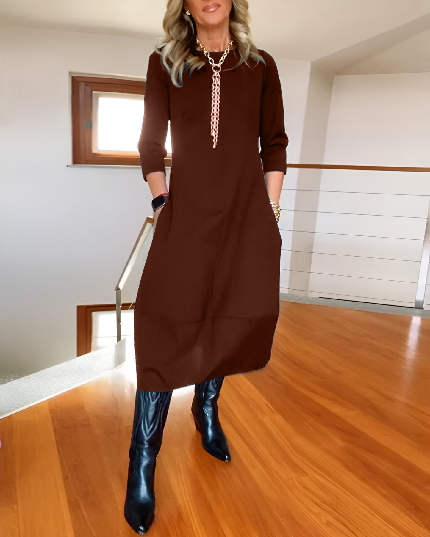 Élodie™ | Robe Élégante Unie