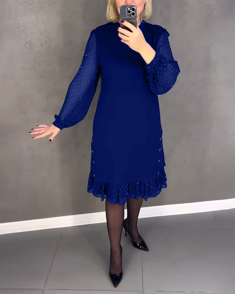 Gisèle™ | Robe élégante à manches longues et à pois