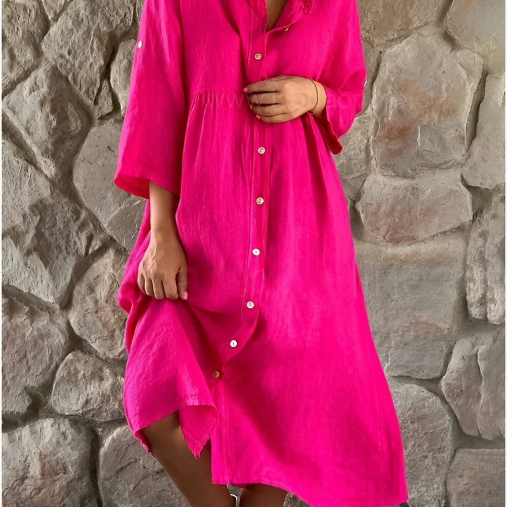 Isa™ | Robe chemise en coton-lin