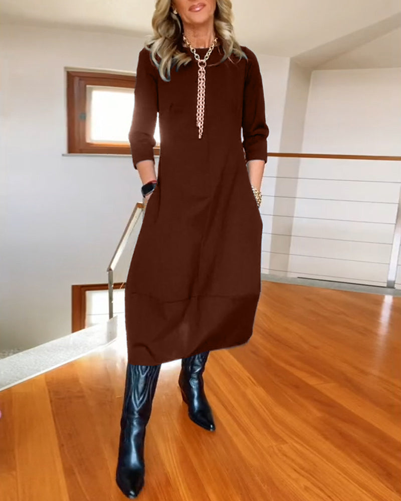 Élodie™ | Robe Élégante Unie