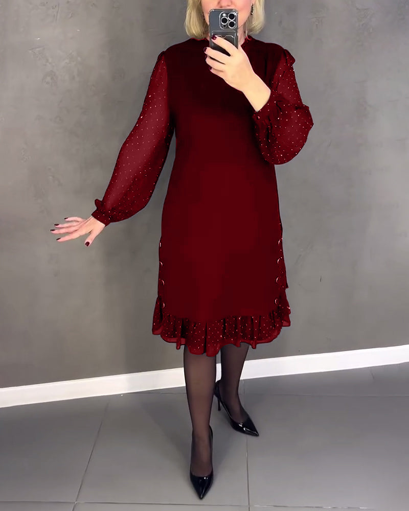 Gisèle™ | Robe élégante à manches longues et à pois
