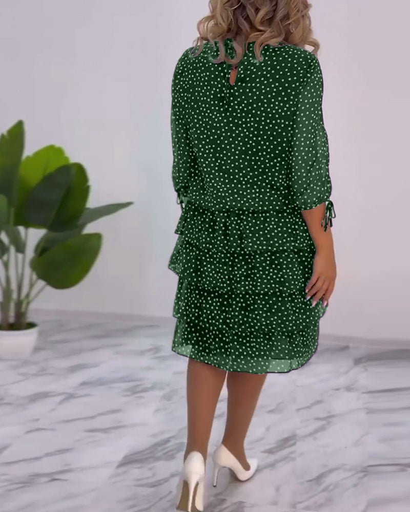Vérène™ | Robe à Pois Élégante et Superposée