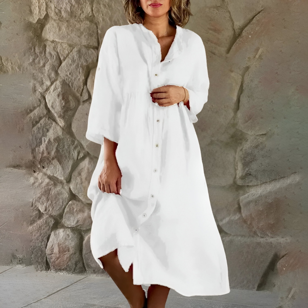 Isa™ | Robe chemise en coton-lin