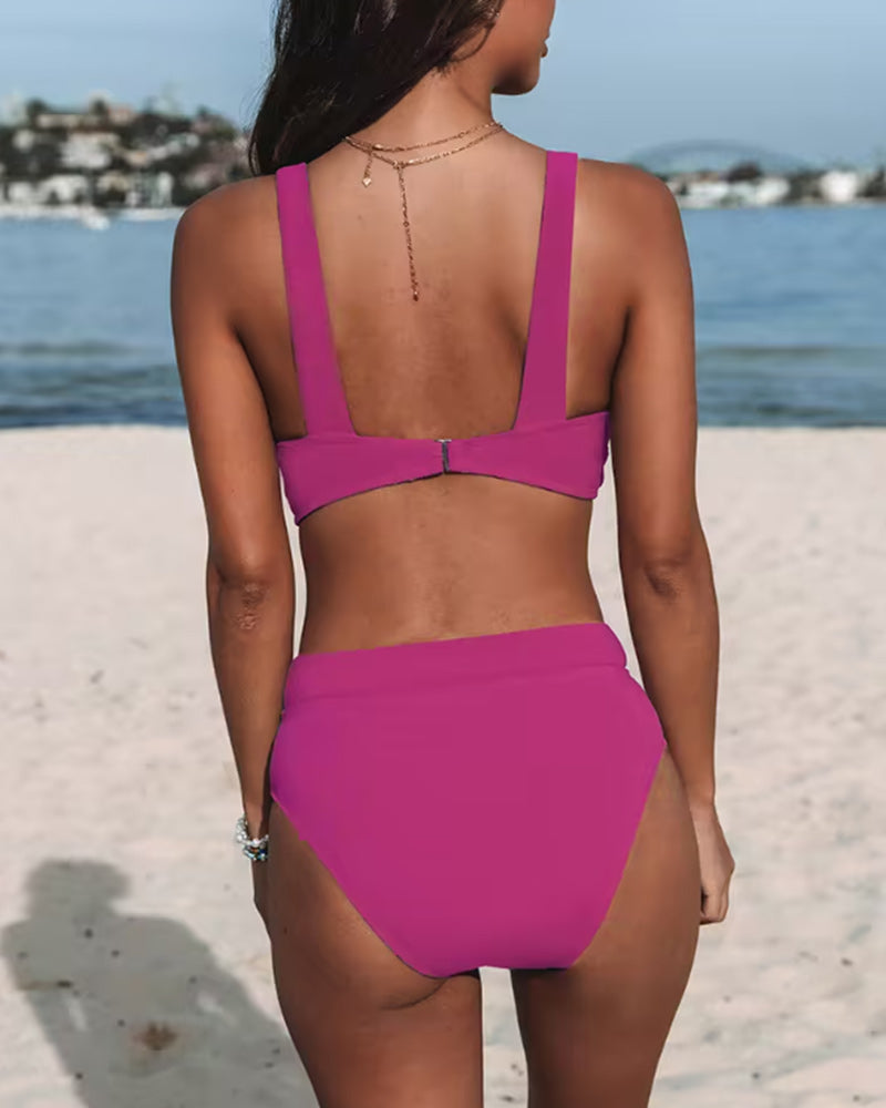Lulu™ | Bikini taille haute uni