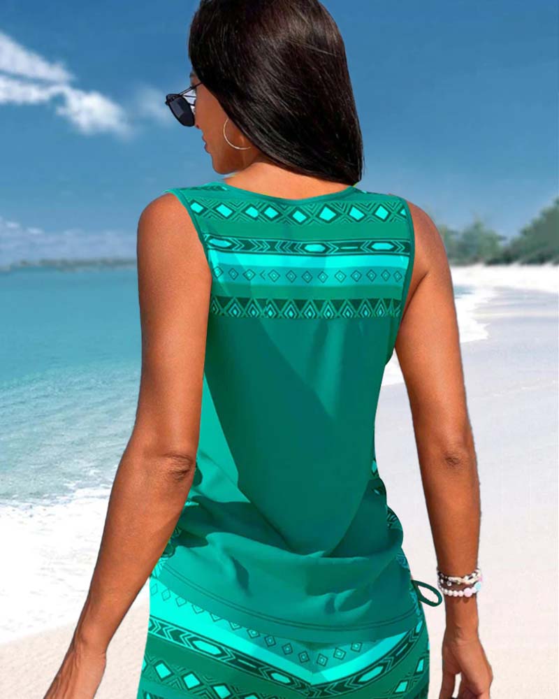 Lulu™ | Tankini avec imprimé géométrique et décolleté en V