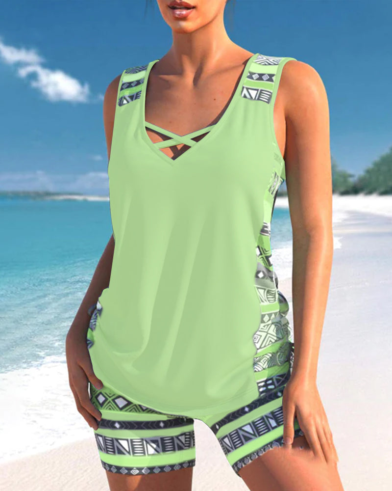 Lulu™ | Tankini avec imprimé géométrique et décolleté en V