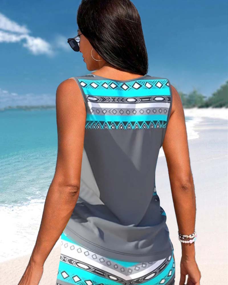 Lulu™ | Tankini avec imprimé géométrique et décolleté en V