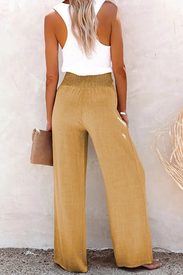 Livia™ | Pantalon en Lin à Taille Haute