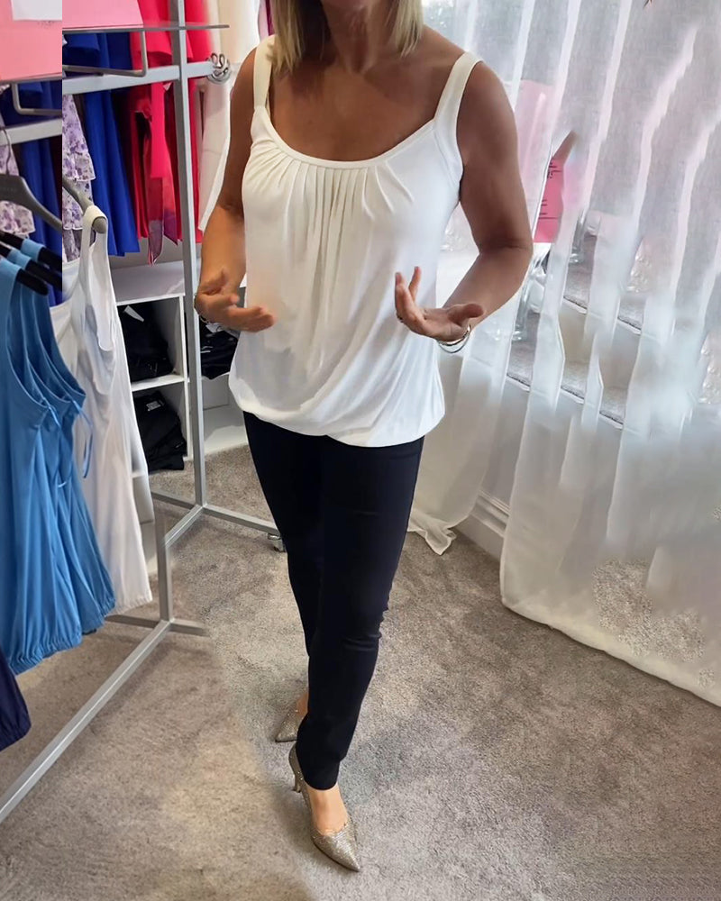 Estelle™ | Top en coton plissé
