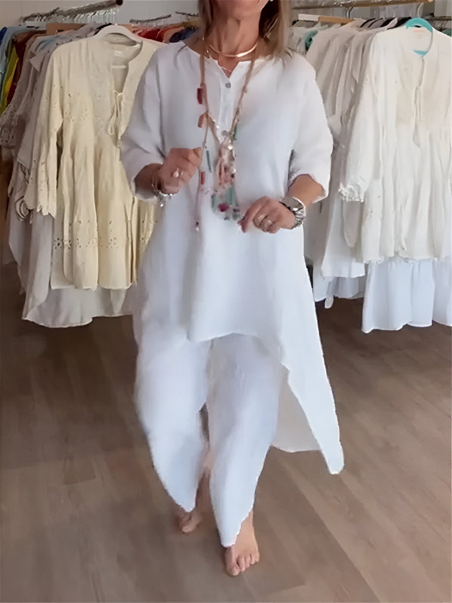 Mirelle™ | Ensemble d'été en mélange de coton léger
