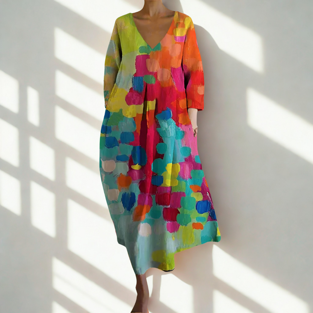 Iris™ | Robe Colorée avec Décolleté en V