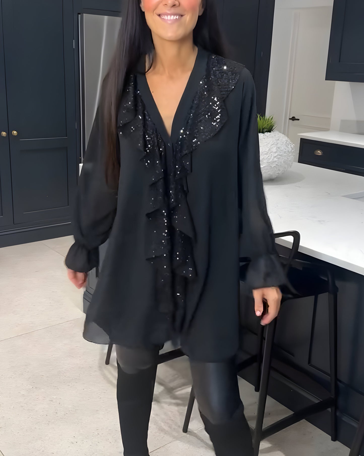 Sylvaine™ | Blouse Élégante avec Volants