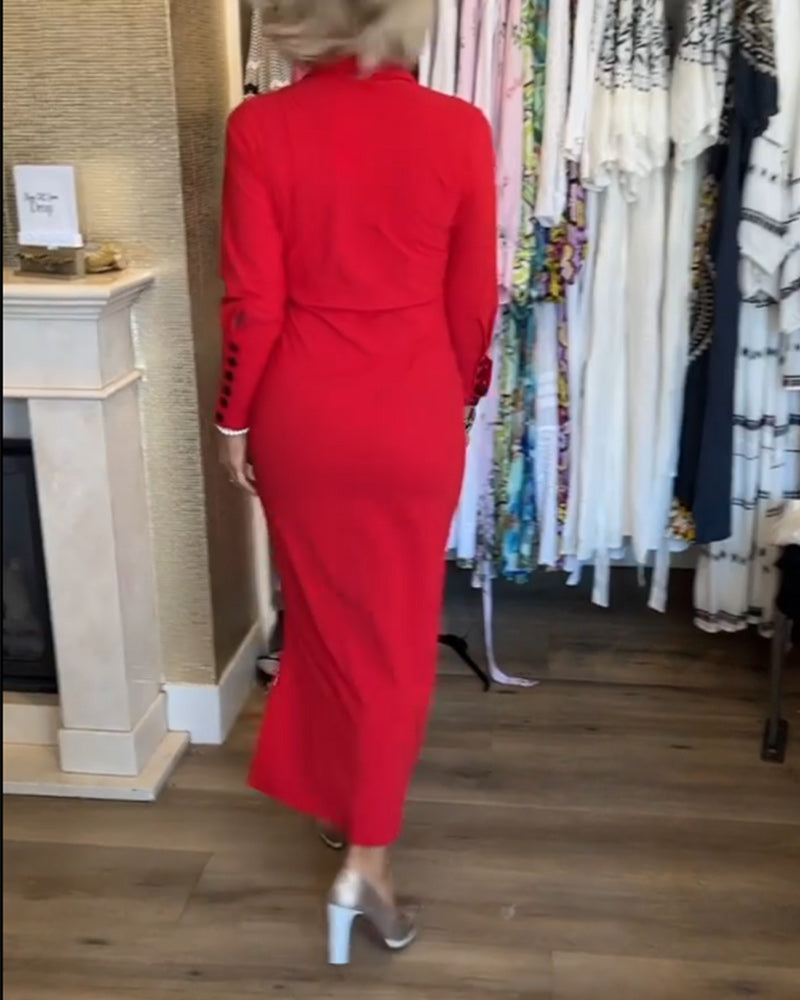 Camille™ | Robe élégante unie avec fente