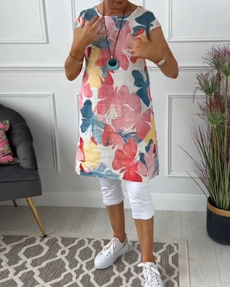 Manon™ | Robe décontractée avec Imprimé Floral Coloré