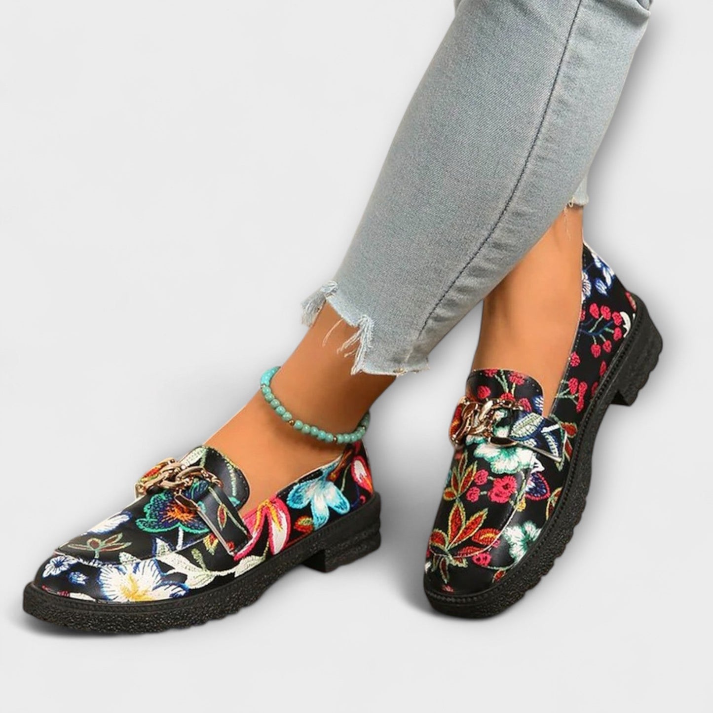 Noelia™ | Mocassins Multicolores avec Motif Floral