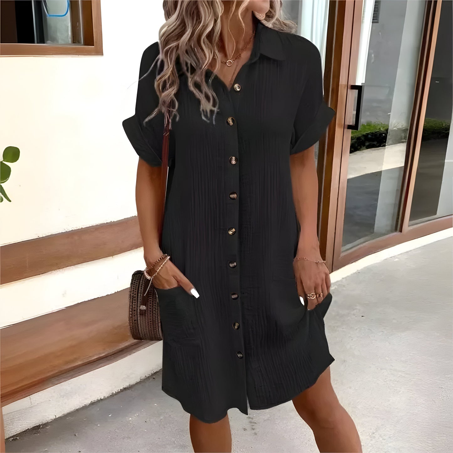 Carline™ | Robe D'été en Coton Avec Col