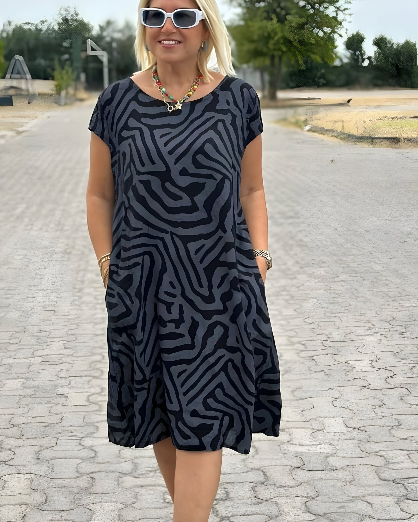 Serra™ | Robe d'été avec Rayures Safari