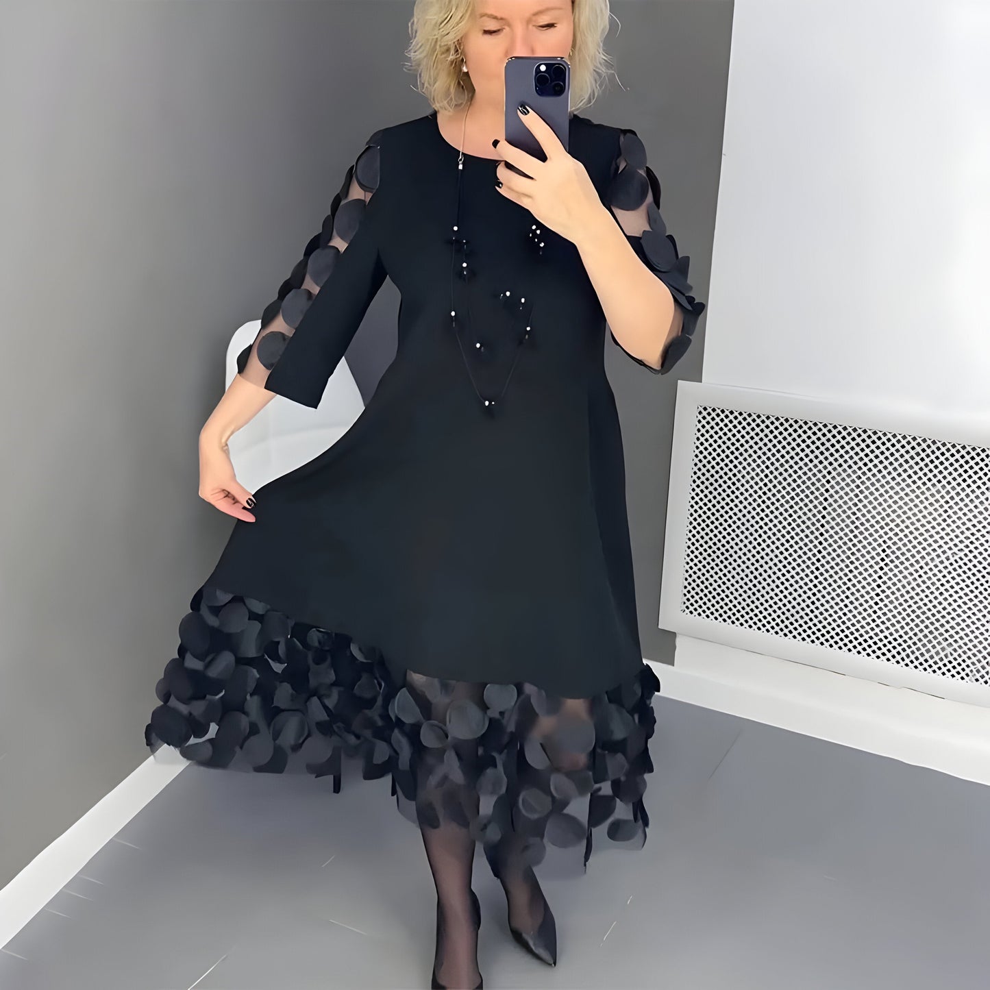 Sarah™ | Robe midi avec Détails Élégants