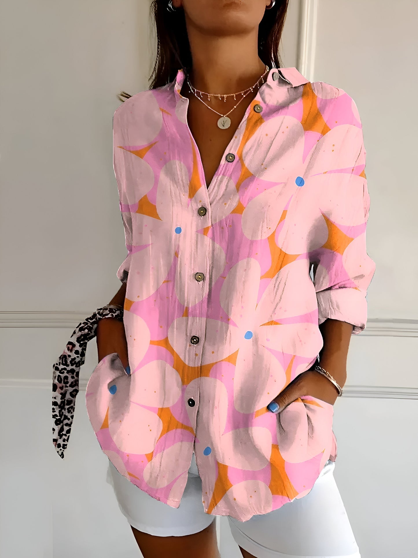 Malou™ | Blouse à fleurs avec Boutons
