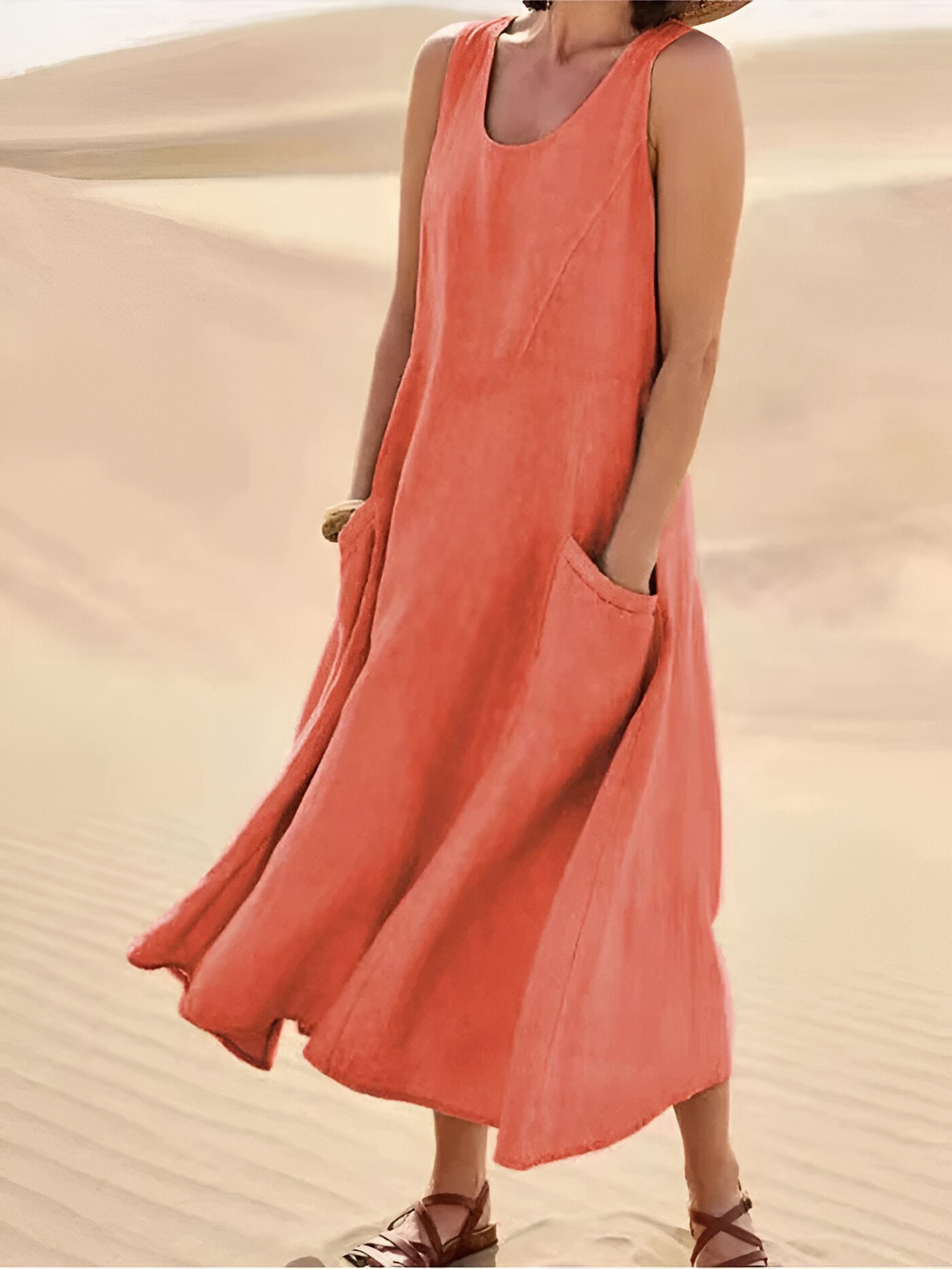 Isaline™ | Robe d'été en Coton-Lin avec Poches