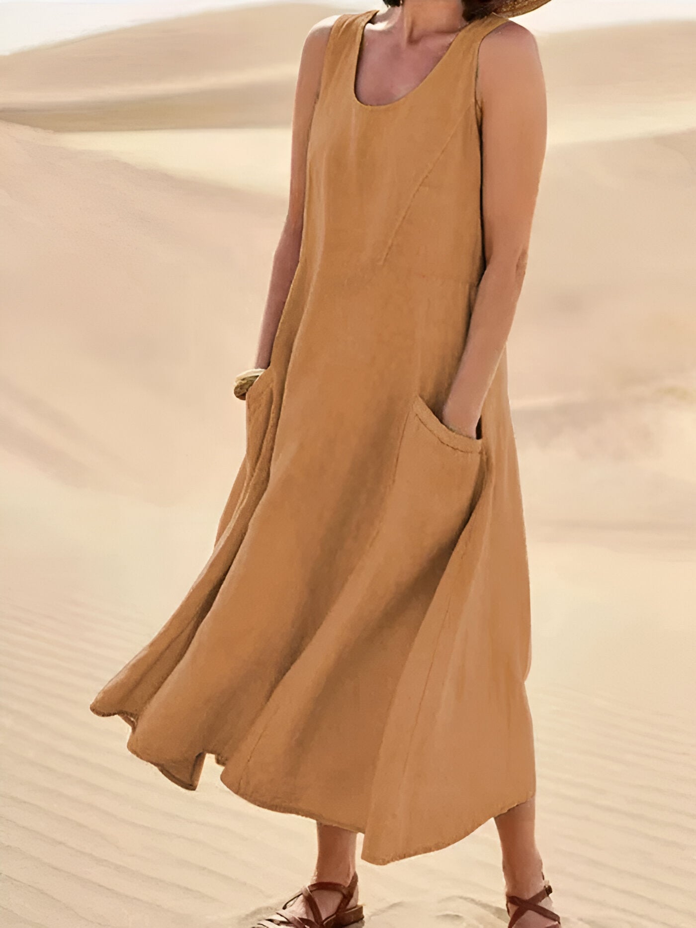 Isaline™ | Robe d'été en Coton-Lin avec Poches