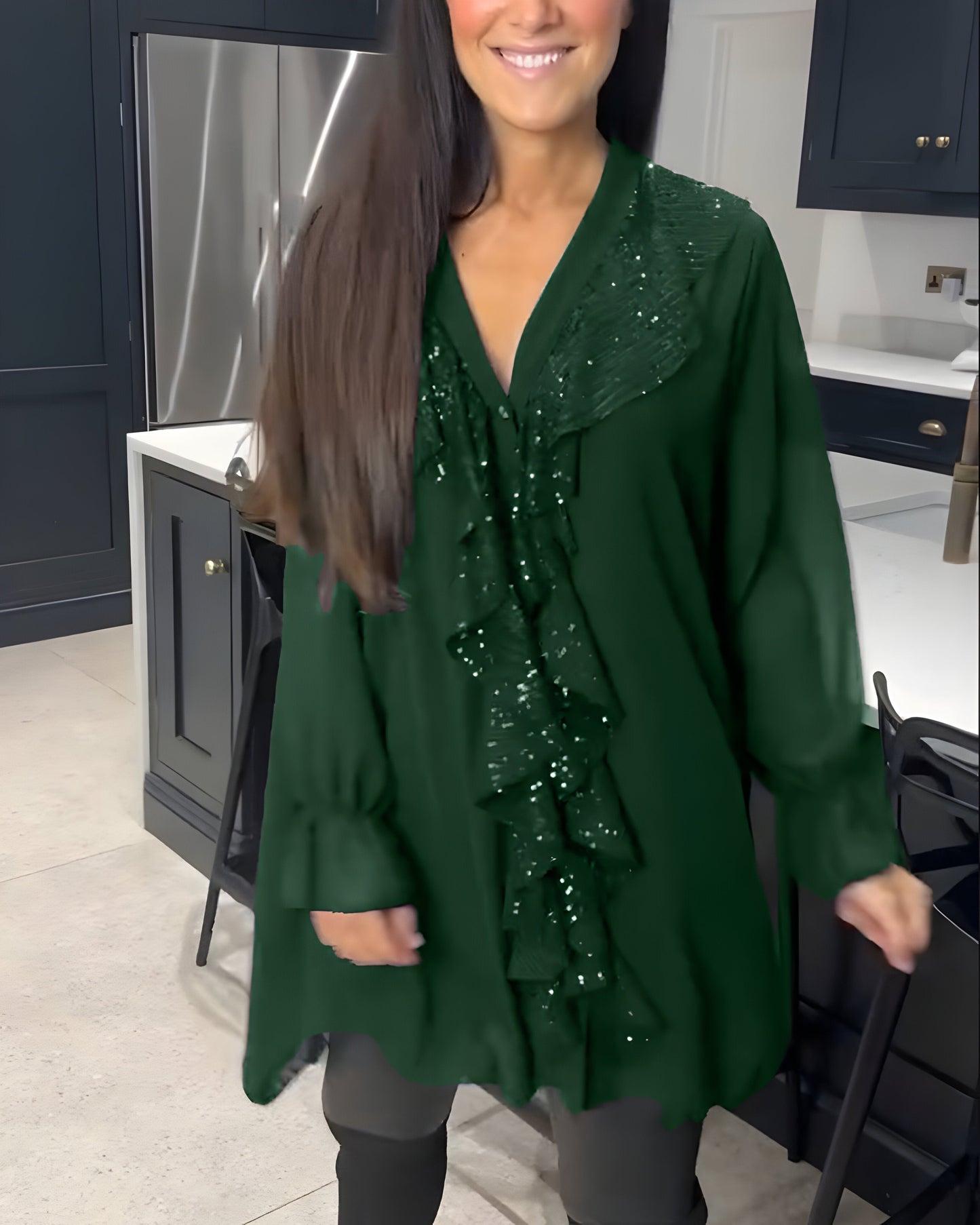 Sylvaine™ | Blouse Élégante avec Volants