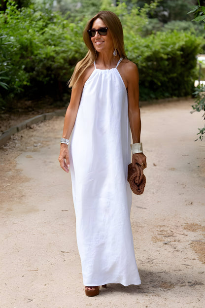Elina™ | Robe Halter Aérée en Mélange de Coton