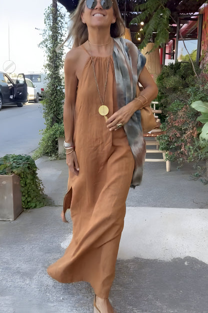Elina™ | Robe Halter Aérée en Mélange de Coton