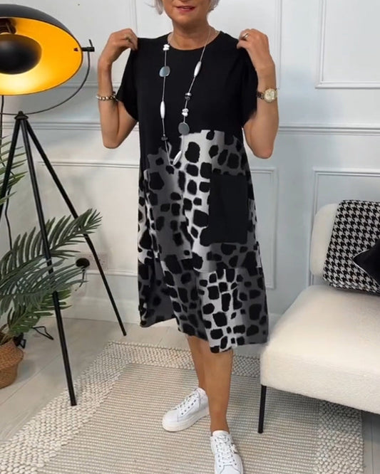 Naomi™ | Robe Imprimée Décontractée avec Col Ronde