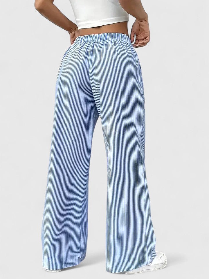 Nicole™ | Pantalon large rayé