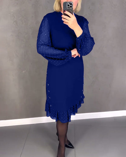Gisèle™ | Robe élégante à manches longues et à pois