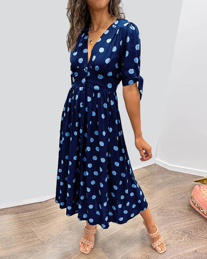 Monique™ | Robe Élégante à Pois