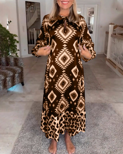 Frederique™ | Robe à manches longues avec imprimé géométrique