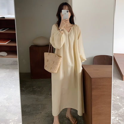 Sohée™ | Robe de Lounge Élégante en Coton