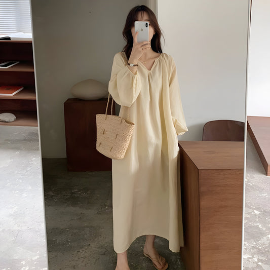 Sohée™ | Robe de Lounge Élégante en Coton