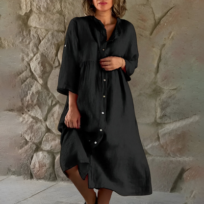 Isa™ | Robe chemise en coton-lin