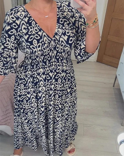 Élina™ | Robe Maxi Élégante Avec Imprimé