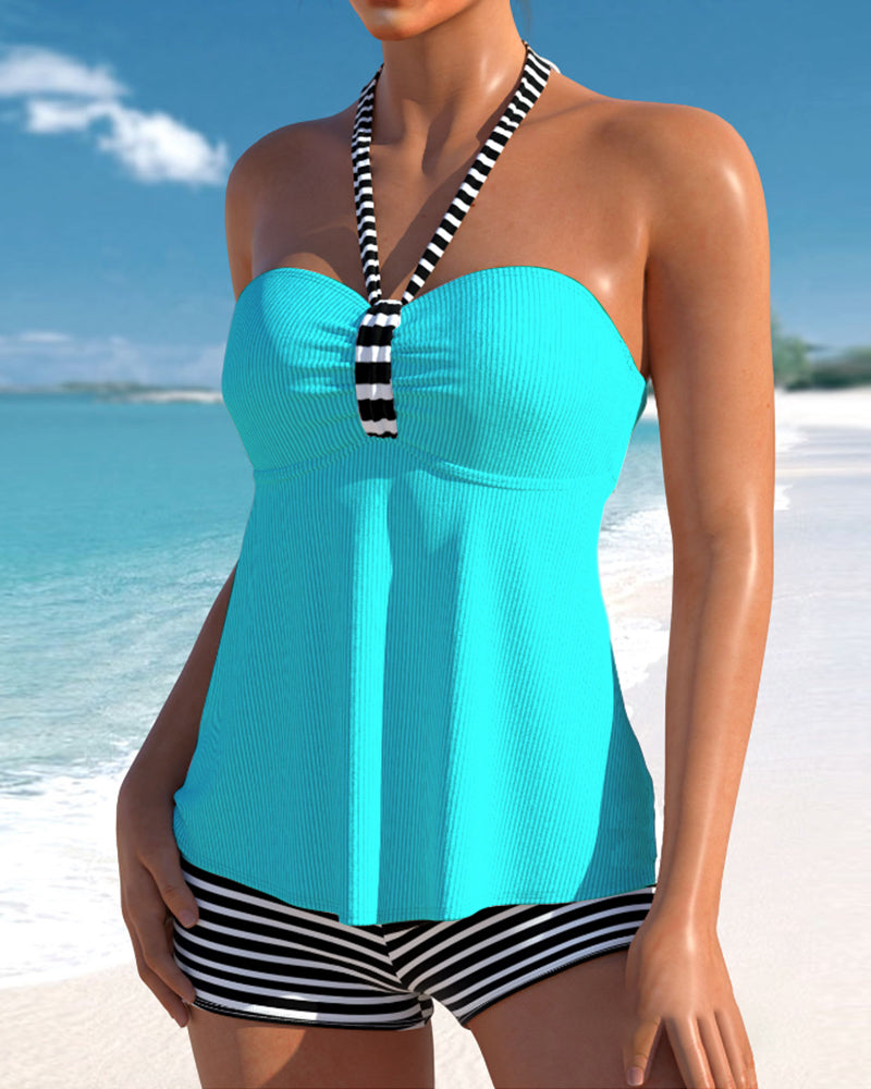 Lulu™ | Tankini avec dos et rayures